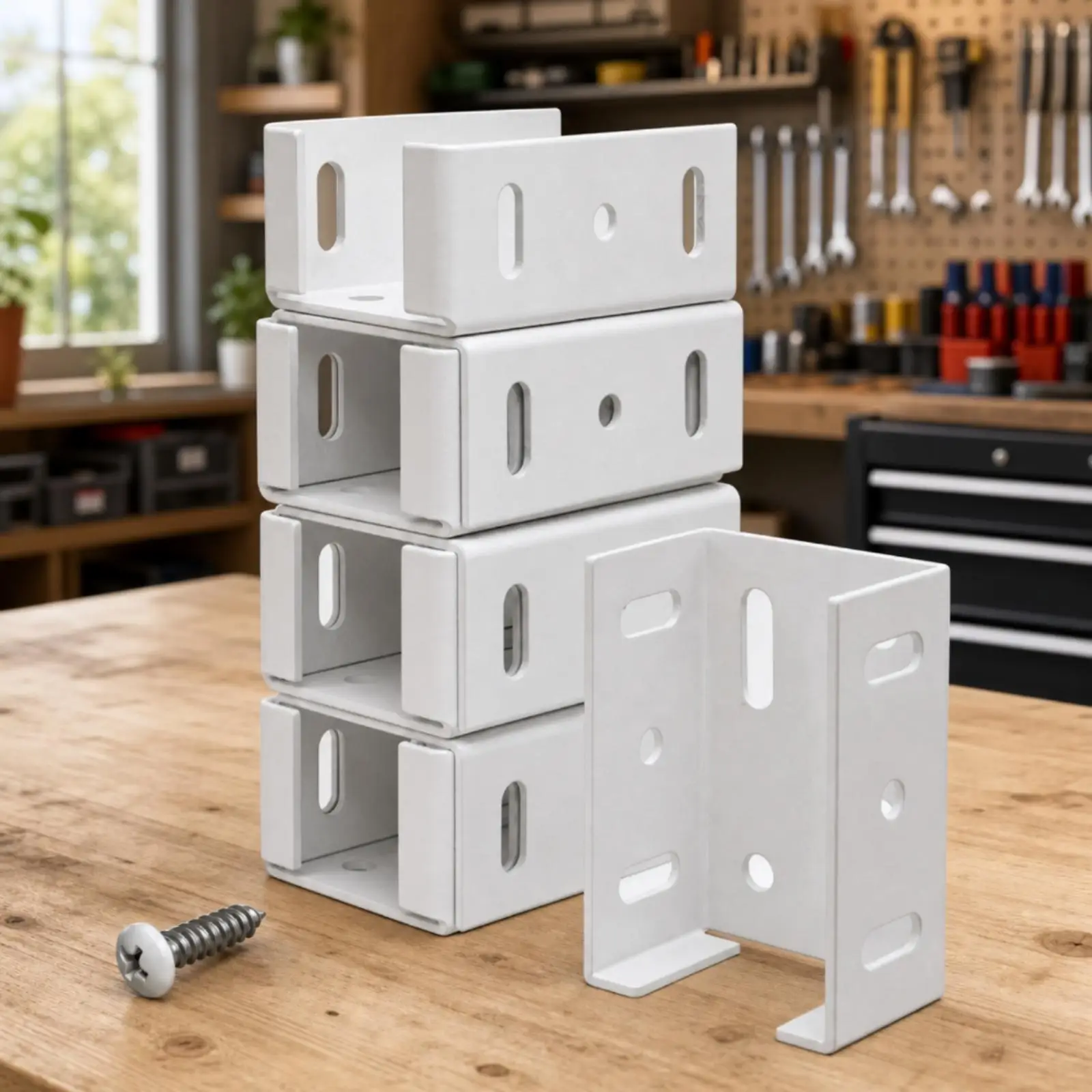 Aluminum Metal Fence Bracket Cradle Style for Attaching Rails to Posts Fits 2.75 Inch Panels for Yard Fencing and Deck Projects