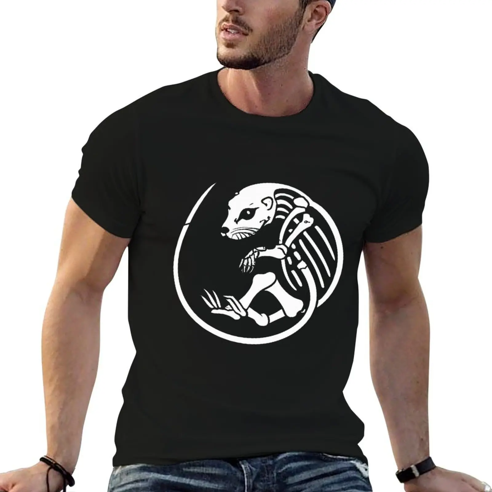 

Otter skeleton T-Shirt street wear rapper graphic tees customs design your own Short sleeve tee mens t shirts top quality