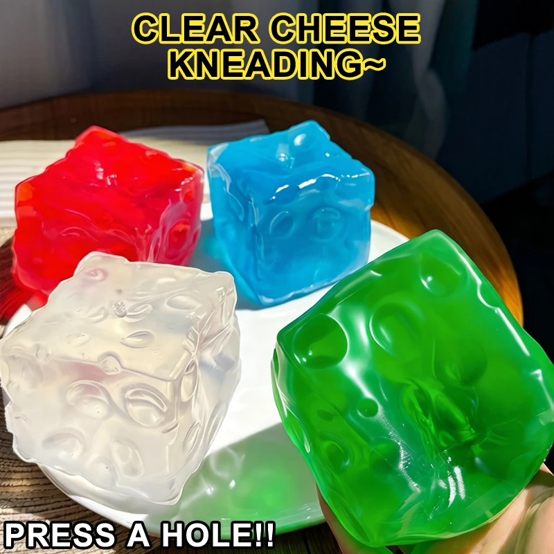 Transparent Cheese Squishy Qinch Slow Rebound Soft Office Home Decoration Asmr Sensory Decompression Pressure Ball Perfect Gift