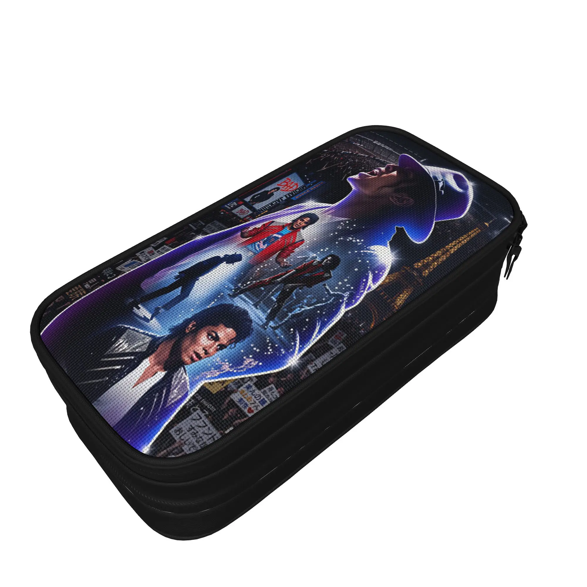 Michael Jackson Pencil Case  School Pencil Cases Double Layer Boy Girl Cute Portable Pencil Box School Stationery