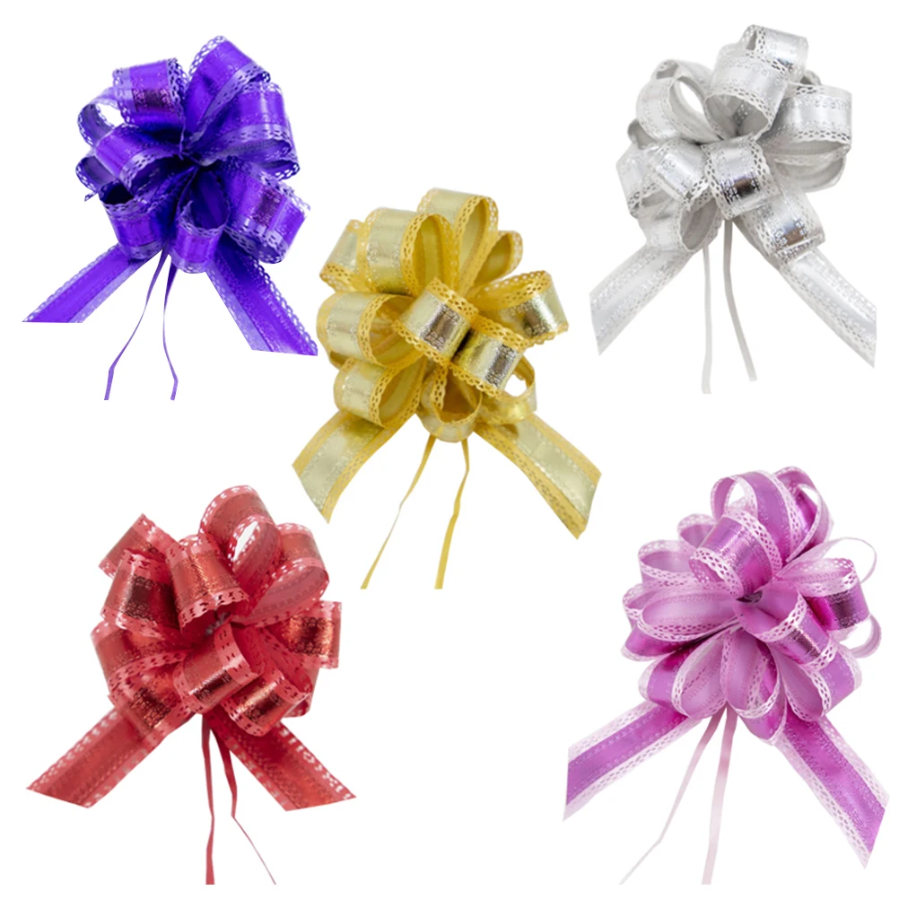 5 قطع على شكل أقواس لحفلات الزفاف وأعياد الميلاد صندوق تزيين على شكل زهرة هدية عيد ميلاد سحب على شكل زهرة هدية قوس سحب #4