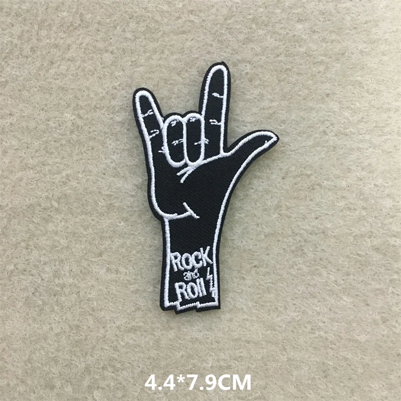 Black and White Embroidery Patches on Clothes Stripes Diy Iron on Patches for Clothing Badges Stickers Cross Ghost Appliques