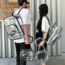 Women's Backpack Transparent PVC Bag Clear Backpacks for teenagers Students Men Transparent School Bag Backpack Stadium Approved