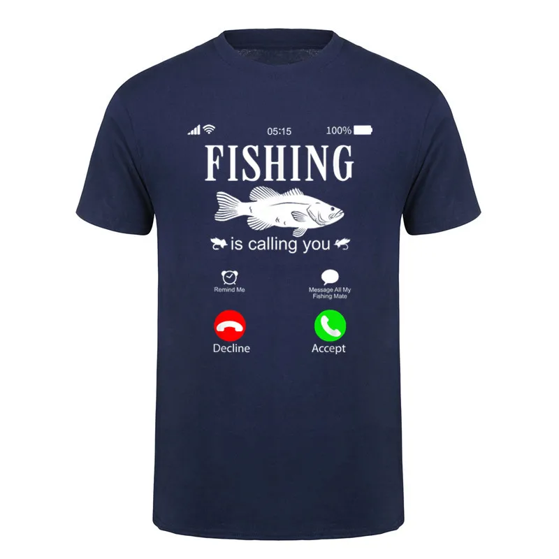 Fih Calling Remind Me Fish T-shirts Funny Fishman Fish Is Calling T-shirt Men Women Cotton Casual Tees Fisherman Tops HJ-031