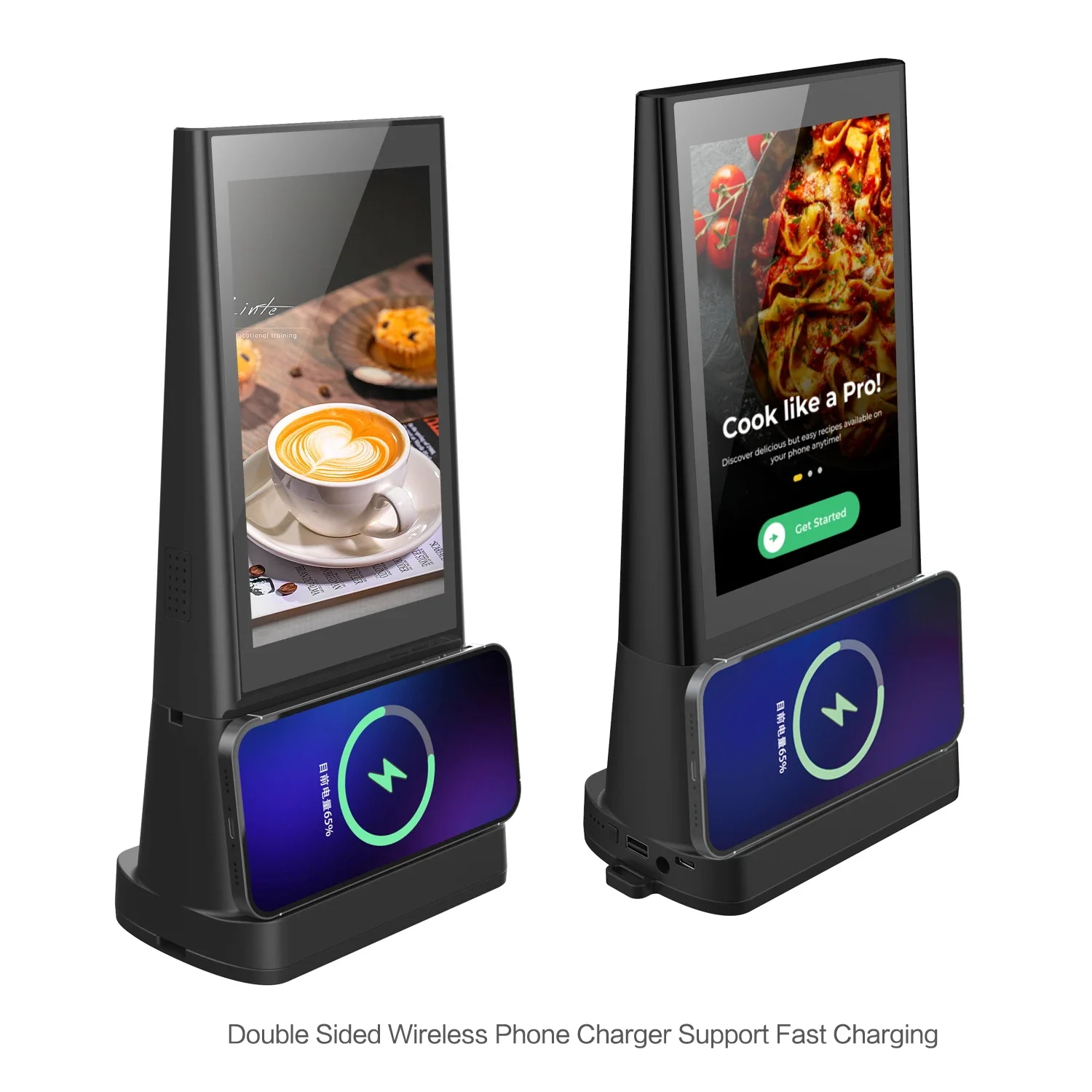 Newest FYD06 Cloud Sever Android 8.1 Double Side Touch Screen Digital Kiosk Restaurant Menu Display Table Advertising Player