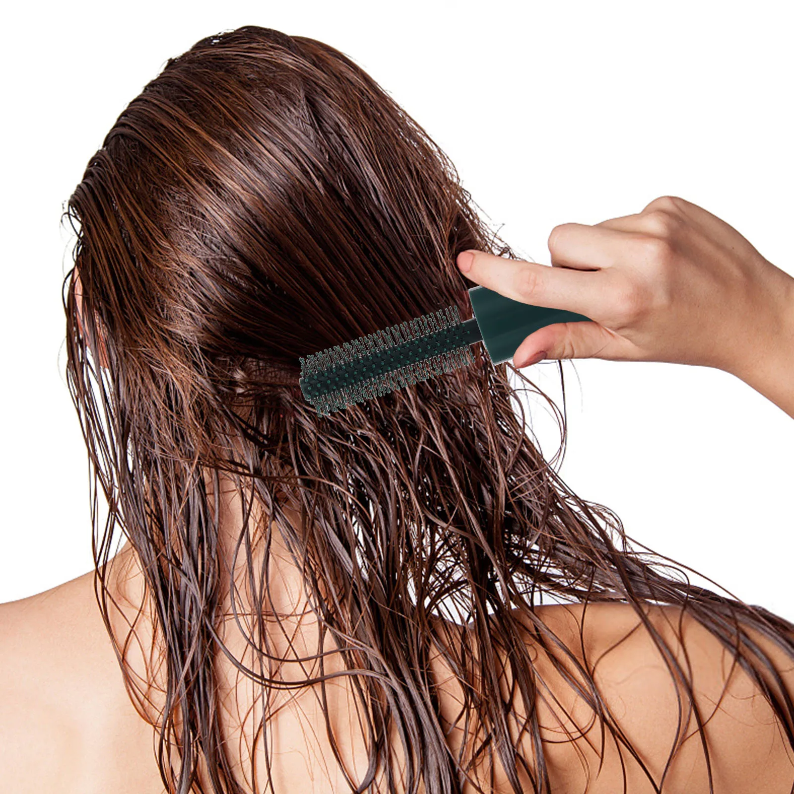 

Portable Roll Hairbrush Round Bristle Anti Static Blow Drying Detangling Scalp Massaging Wet Dry Hair Care Curl for Smoother