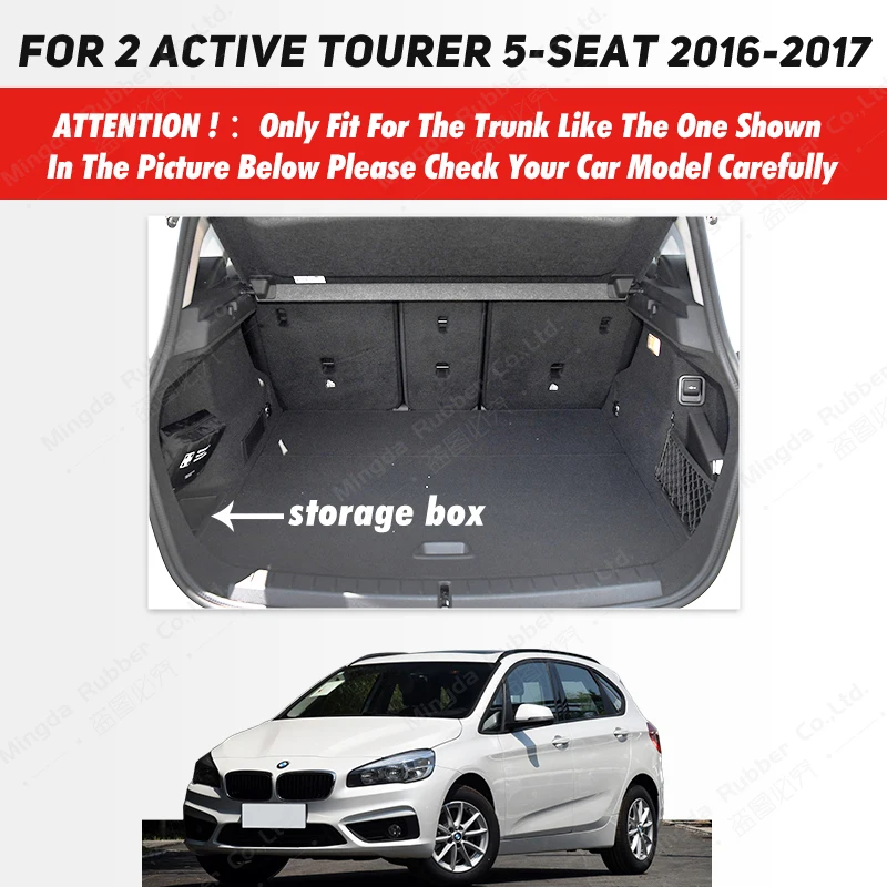 Auto Full Coverage Trunk Mat For BMW 2 Series Active Tourer F45 2016 2017Car Boot Cover Pad Cargo Interior Protector Accessories