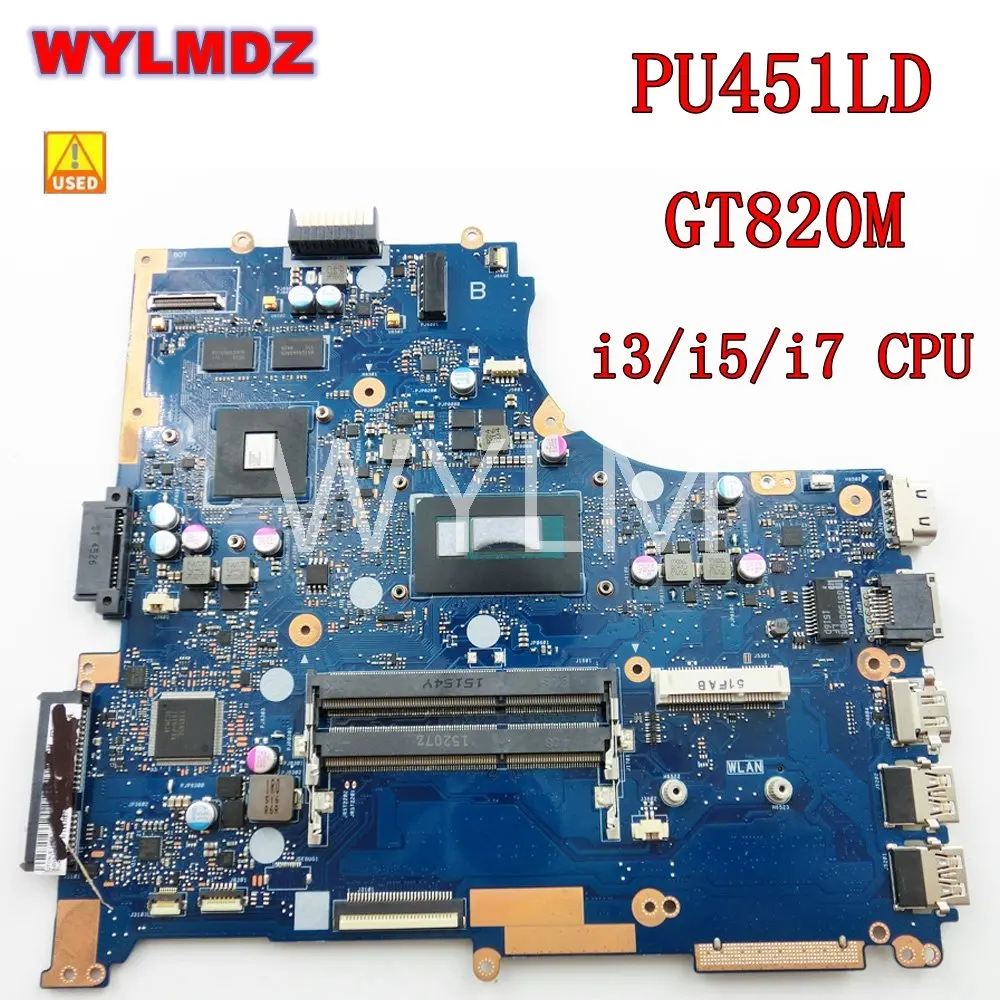 Used PU451LD i3/i5/i7CPU GT820M  Mainboard For ASUS PRO ESSENTIAL PU451LD PRO451LD PU451L PRO451L Laptop Motherboard Tested