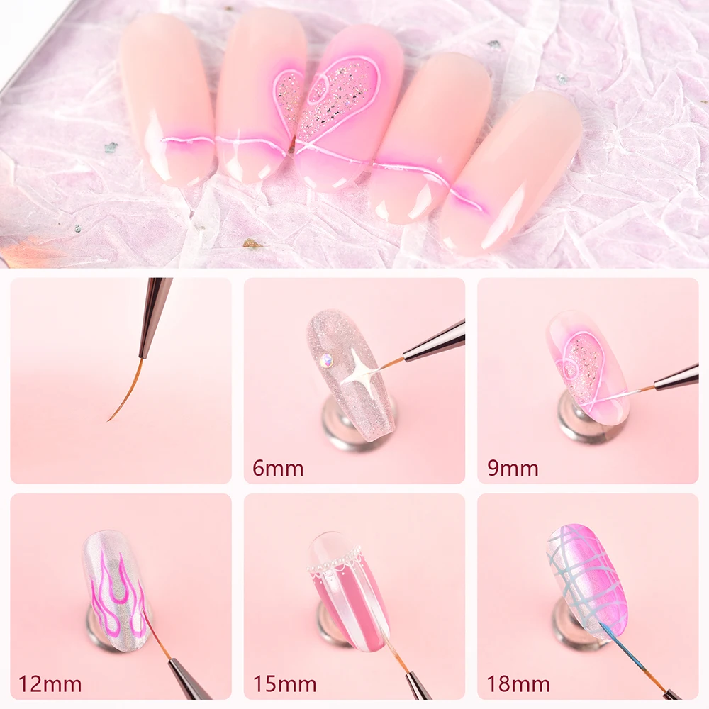 KADS Nail Art Liner pinceaux peint à la main brosse acrylique UV Gel couleurs tintes constructeur dessin stylo bricolage manucure Design accessoires
