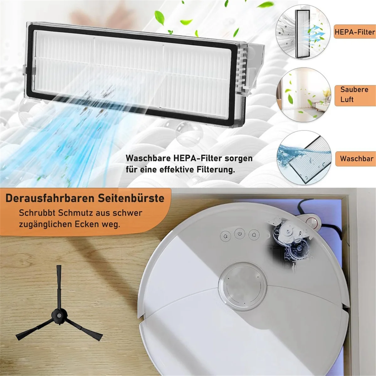 สำหรับ roborock S8 MaxV หุ่นยนต์ทำความสะอาดฝุ่นแปรงด้านข้างหลักแผ่นกรอง HEPA ผ้าซับฝุ่นชิ้นส่วนอะไหล่ถุงเก็บฝุ่น
