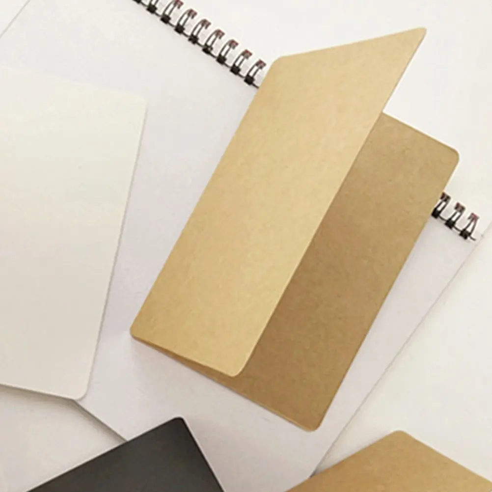 

20Pcs Rustic Blank Greeting Cards Kraft Paper Folded Card Stock for DIY Wedding Invitations Birthday Thank You Cards Crafting