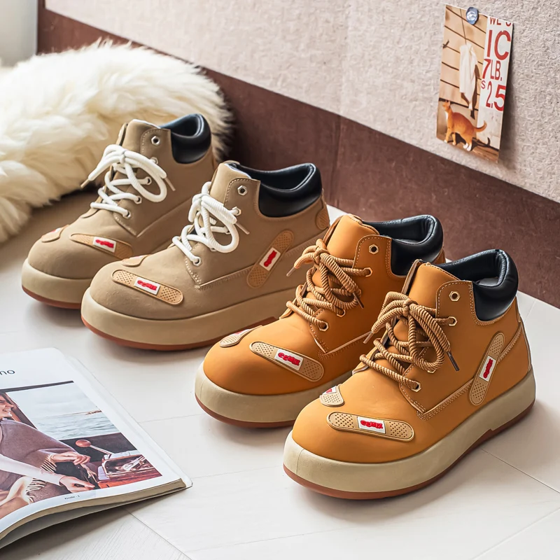 

Мужские ботинки-полусапоги класса люкс, высокие, модные, на толстой подошве, повседневная обувь, качественная кожа, мужские кроссовки для ходьбы, дизайнерские ботинки для отдыха