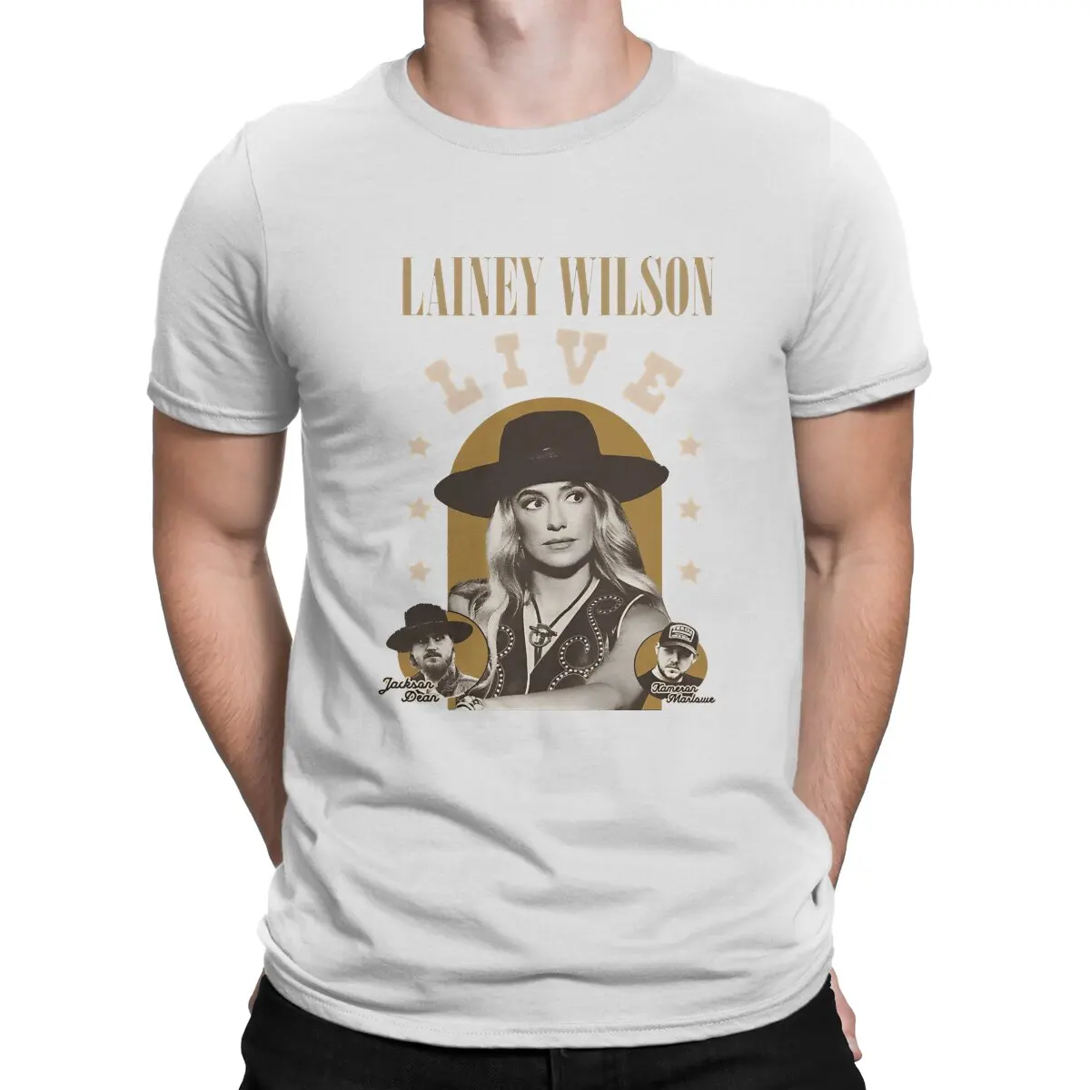 Lainey Wilson Singer Songwriter Newest TShirt for Men Dirty Looks Round Neck Basic T Shirt Personalize Birthday Gifts Streetwear