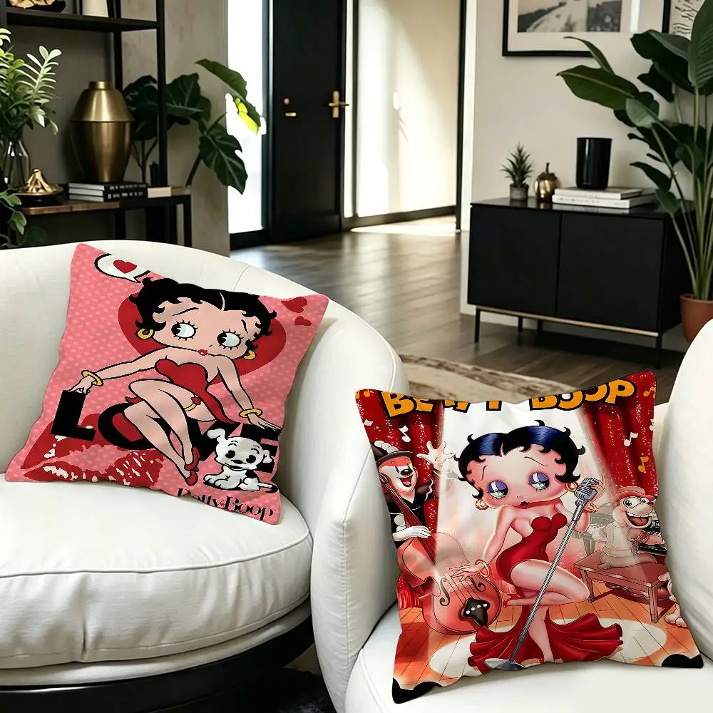 Pretty Cartoon B-Betty B-boop Cushion Cover Inches Farmhouse Decor Home Throw Pillow Covers for Couch Decorations