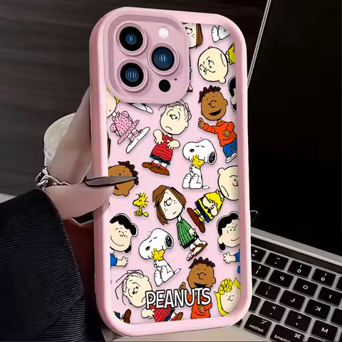 Cute Graffiti S-Snoopy Phone Case For iPhone 16E 16 15 14 13 12 11 Pro Max X XS X S Max XR SE 2020 SE4 7 8 Shockproof Soft Cover
