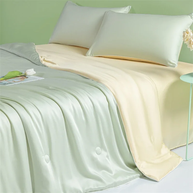 2026 Summer Cool Quilt Water Washed Ice Silk Double Sides Cooling, Cold Air Conditioning Thin Blanket, Luxury Bedding Comforter