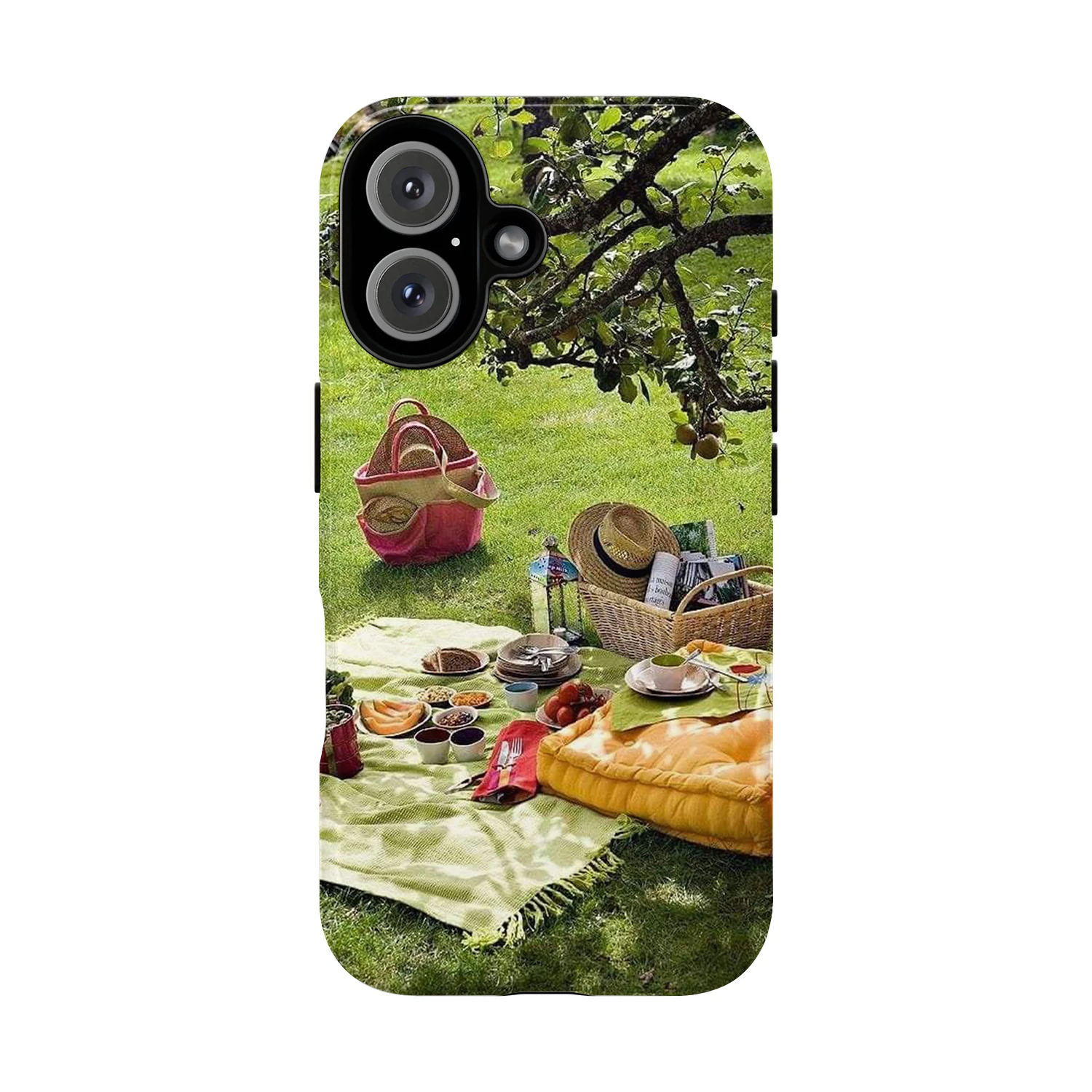 Casing Ponsel Tangguh Piknik Mingguan untuk Iphone 16E 11 12 13 14 15 16 Pro Max 15Plus 16Plus 14Plus 13Mini 12Mini XSMAX XR X 7 8 Plus