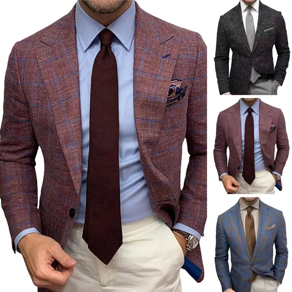 

Men's Retro Plaid Suit 2025 High Quality Spring Autumn Leisure Fashion Handsome Business Ironing Top Coat