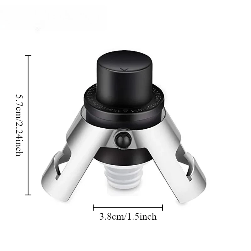 Tapón de botella de champán reutilizable, tapón de botella de champán de acero inoxidable, sellador de corcho de champán, herramientas de cocina, 1 ud.