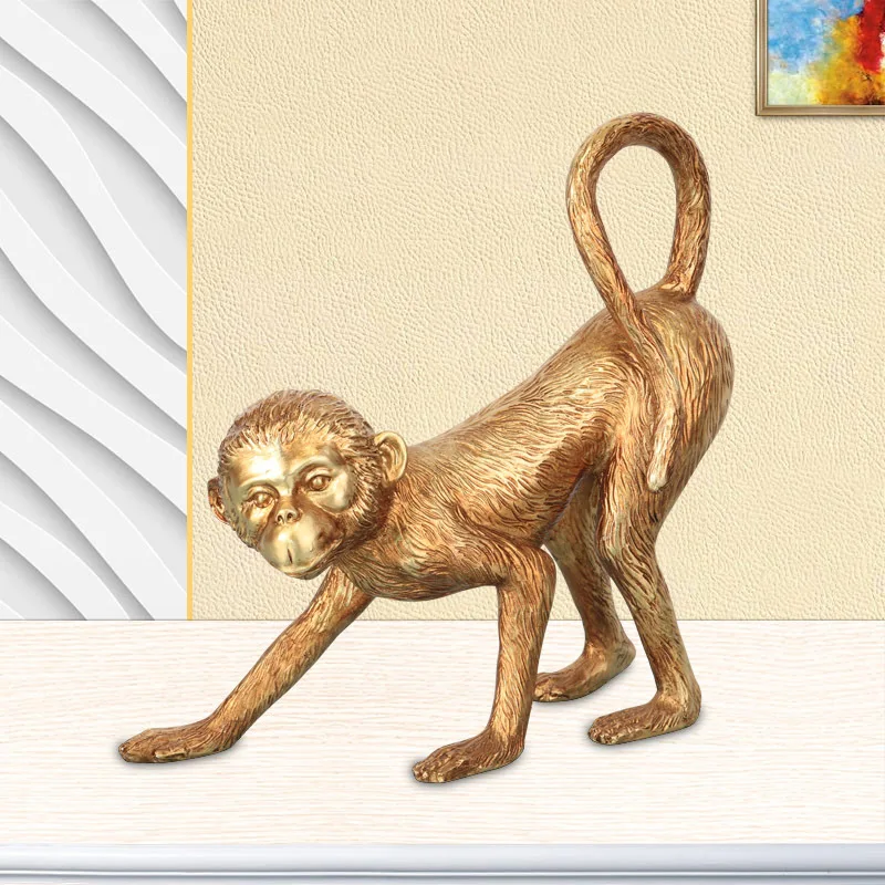 

Cross-Border in Stock Wholesale Home Living Room Room Animal Statue Decorations Monkey Ornament Resin Crafts Gifts