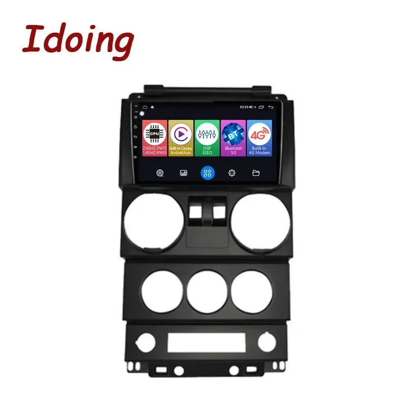 Idoing Car Stereo Android Radio Carplay Media Player For Jeep Wrangler 3 JK 2008-2010 Head Unit Plug And Play GPS Navigation NO2