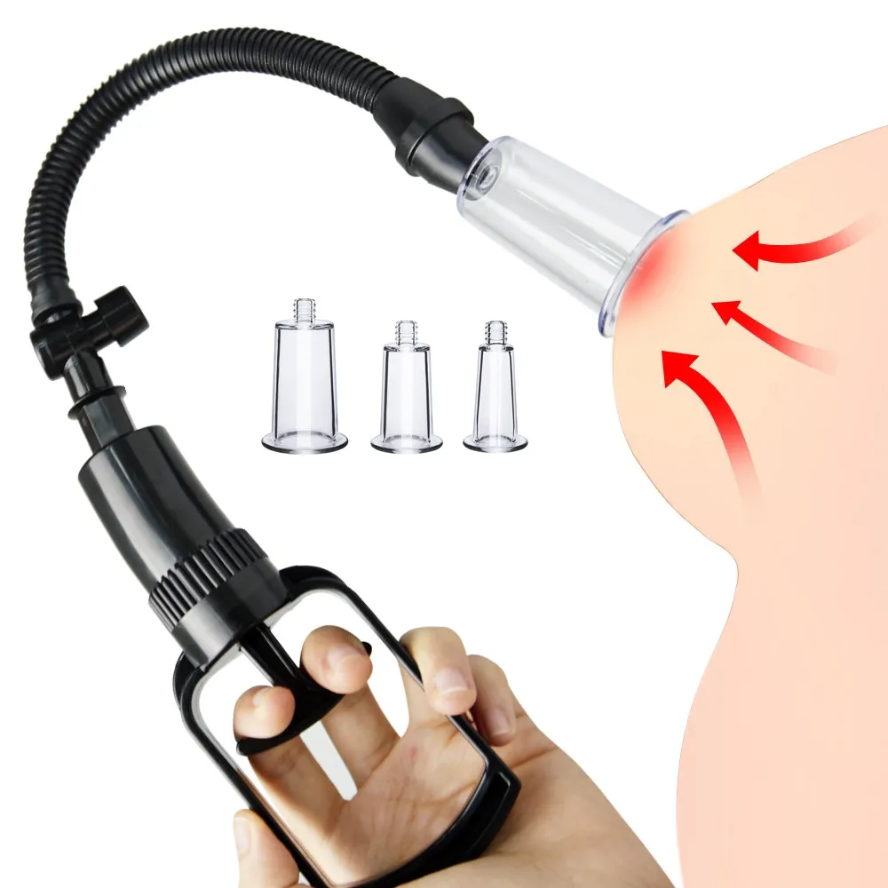 Manual Nipple Enhancement Pump Enlarge Massage Breast Suction Vacuum Pump Nipple Orthotics Sucker Clitoris Stimulator Adult Toys