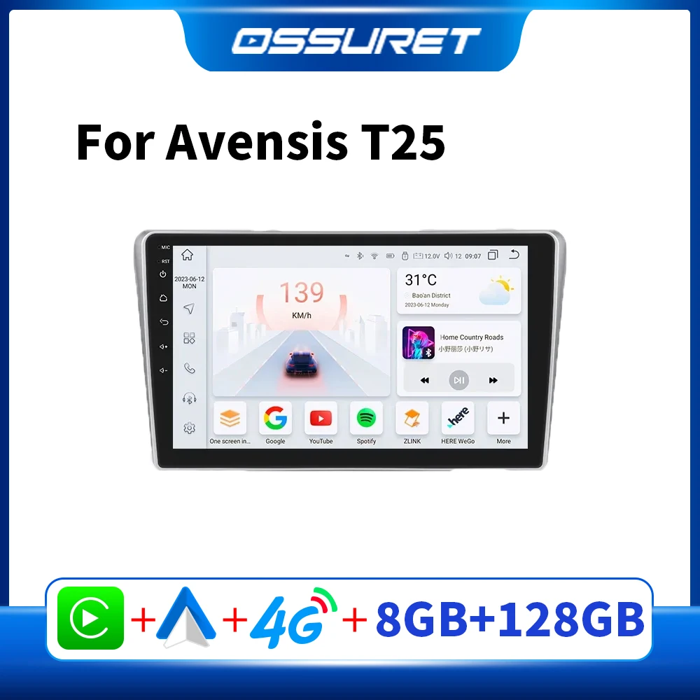 

OSSURET Car Radio Multimedia for Toyota Avensis T25 2002 2004 2005 - 2006 2008 GPS 7862 Android Autoradio CarPlay Stereo Player