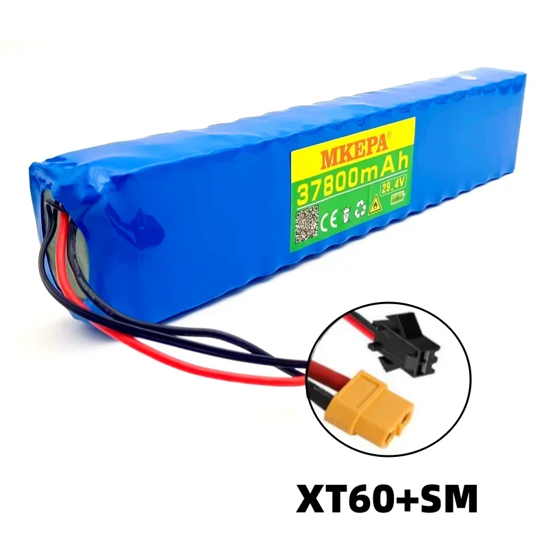 7S5P 29.4V 37800mAh electric bicycle motor, ebike scooter 24V lithium-ion battery pack 18650 Li-ion rechargeable battery 15A