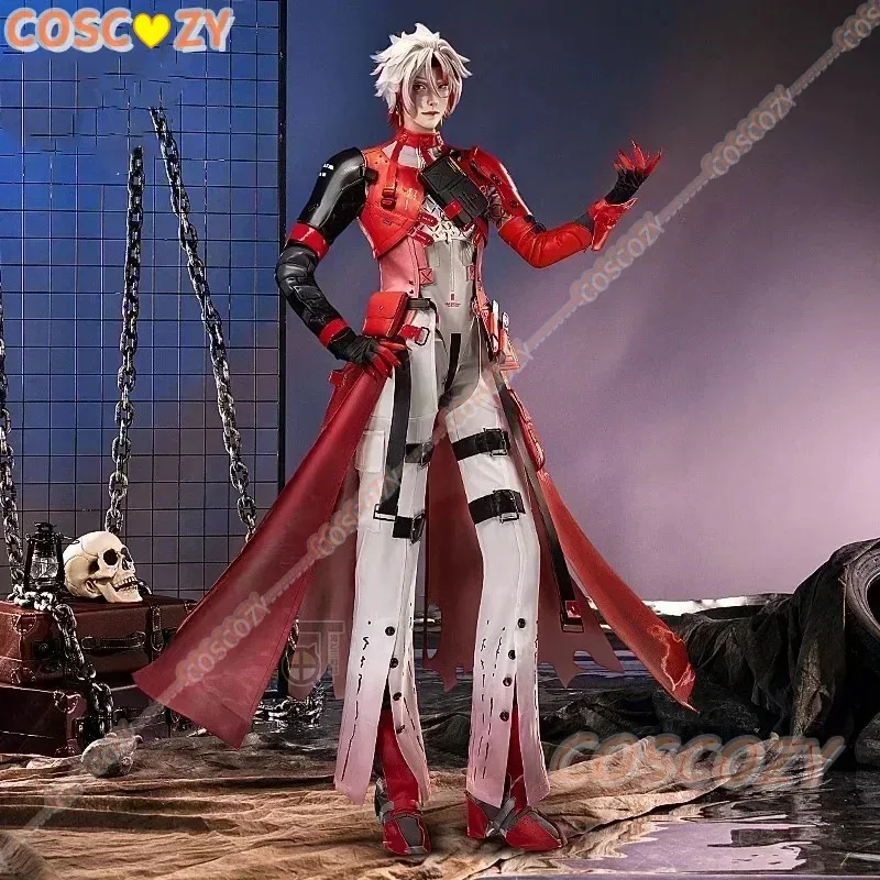 Game Wuthering Waves Scar Cosplay Costume Wig Uniform Armor Fractsidus Overseer Member Huanglong NPC Halloween Party Men Suit