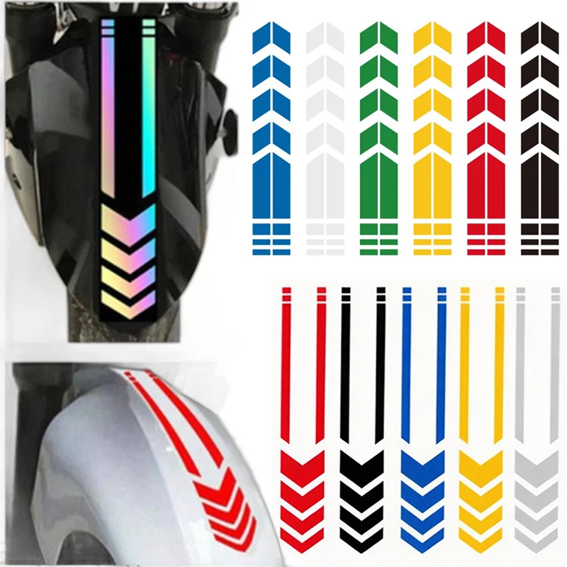 Motorcycle Arrow Stripe Stickers Fender Paste Universal Waterproof Oilproof Reflective Motorbike Tape Decal Moto Accessories