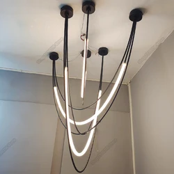 Plafonnier LED suspendu au design nordique moderne, luminaire décoratif d'intérieur, idéal pour un salon ou une salle à manger