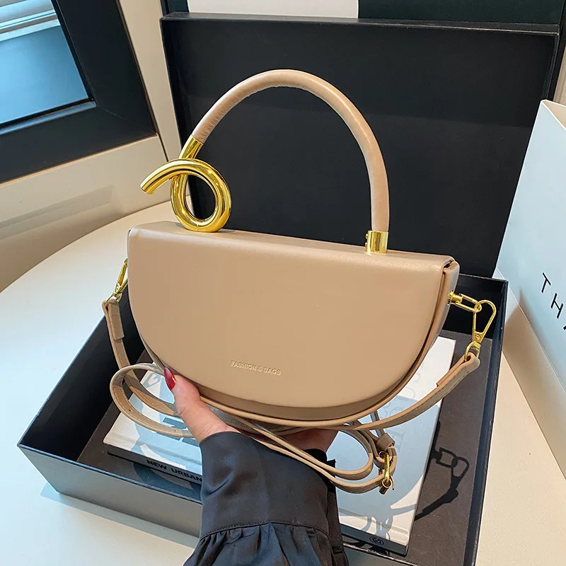 

Small Crossbody Bags For Women Designer Semicircle Saddle Bag 8 Colors Pu Leather Handbag Luxury Brand Lady Shoulder Bags