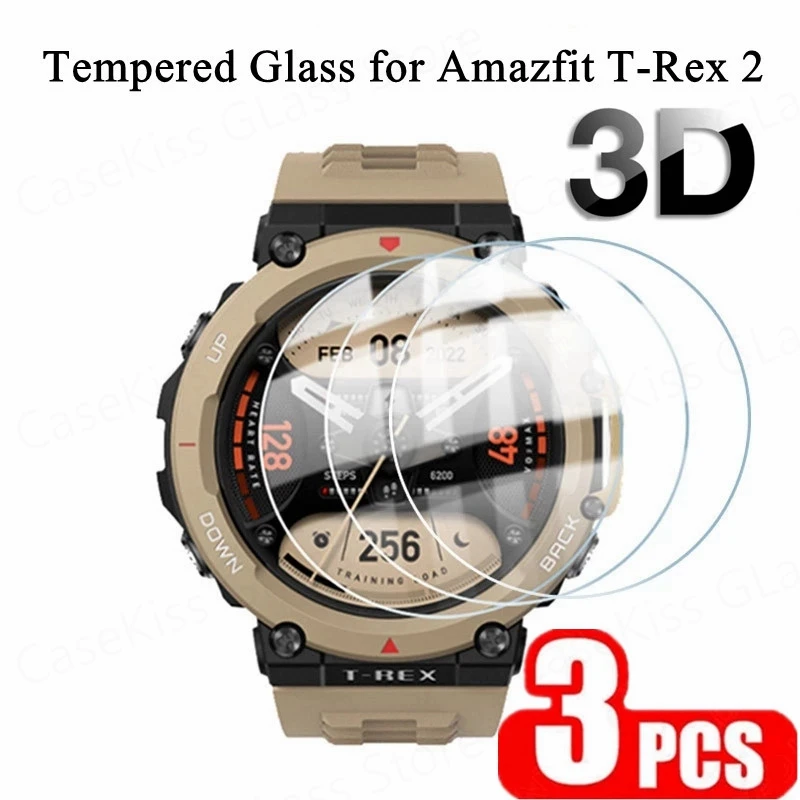 3Pcs Tempered Glass for Huami Amazfit T-rex 2 Trex Pro T Rex2 Balance Screen Protector Glass Smartwatch Cover Film Accessories