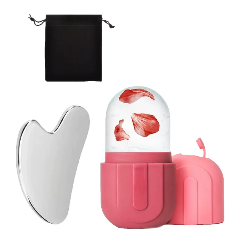 1/3個入り フェイスアイスローラーかっさプレートセット ステンレス製 フェイスマッサージャー リフトアップ フェイシャルマッサージローラー 美肌スキンケアツール