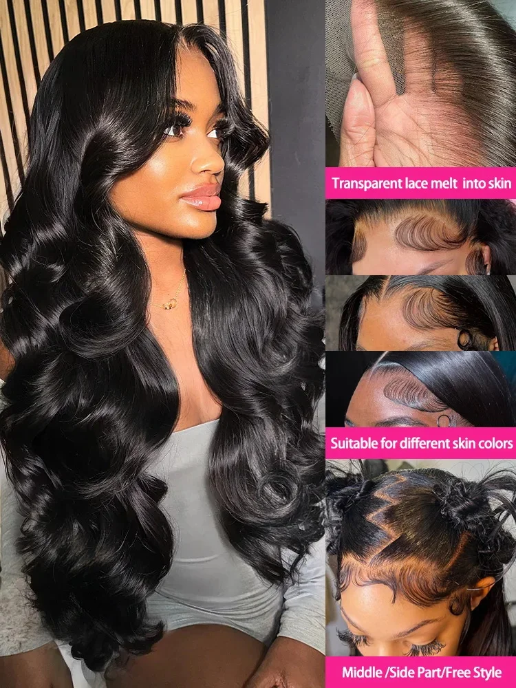 30 40 Inch Body Wave Lace Front Wigs Human Hair 13x4 13x6 HD Lace Frontal Wigs Transparent Body Wave Human Hair Wigs For Women image 2