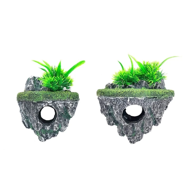 

Floating Breeding Hallowed Cave Terrarium Hideouts Stone Aquariums 45BE