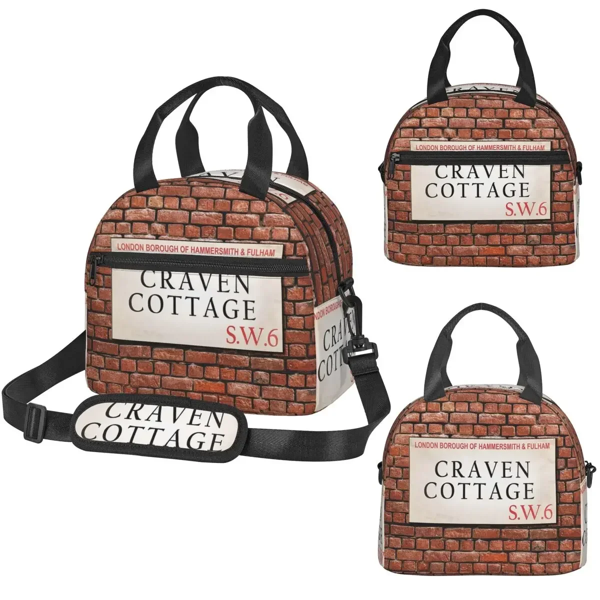 Craven Cottage Fulham SW6 Bolsa térmica para el almuerzo para niños, caja térmica escolar, bolsa térmica portátil para el almuerzo