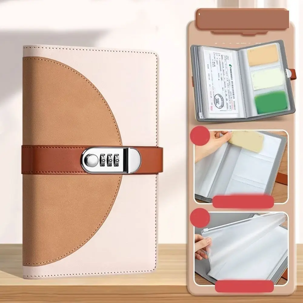 كتاب إيداع ثابت مقاوم للماء، منظم فواتير الميزانية متعدد الجيوب سهل وممتع مع قفل بكلمة مرور لتوفير المال