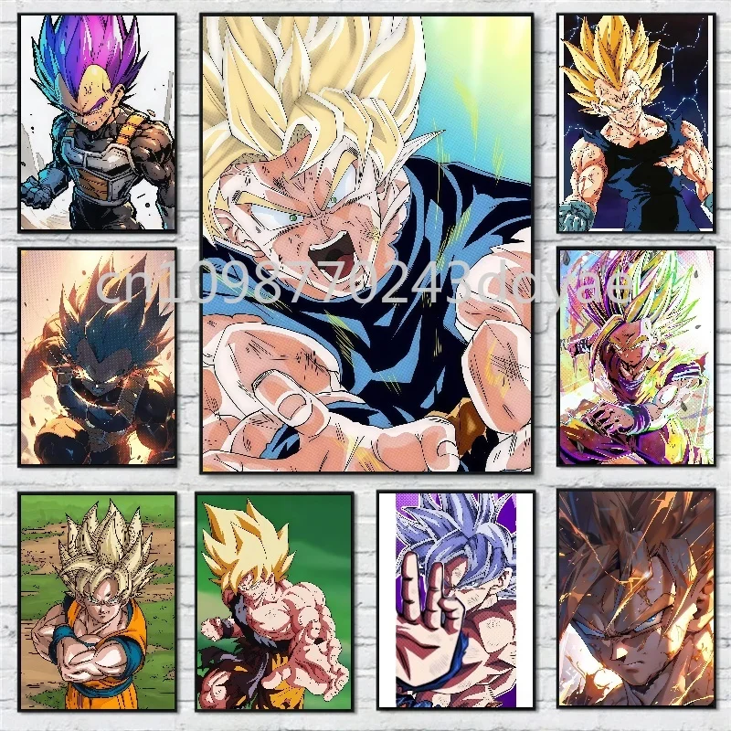 Anime Dragon Ball Super Saiyan Goku HD affiche impression toile peinture de haute qualité salon chambre décoration murale peinture