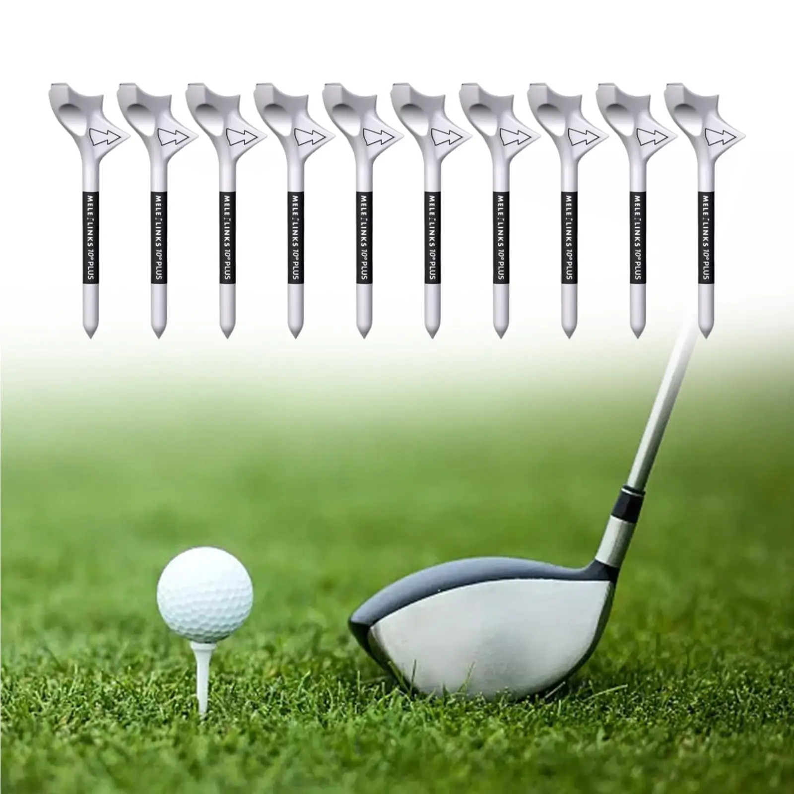 

10x 10 Degree Golf Tees Golfing Tees Golf Equipment Golf Ball Tee Holder for Practice