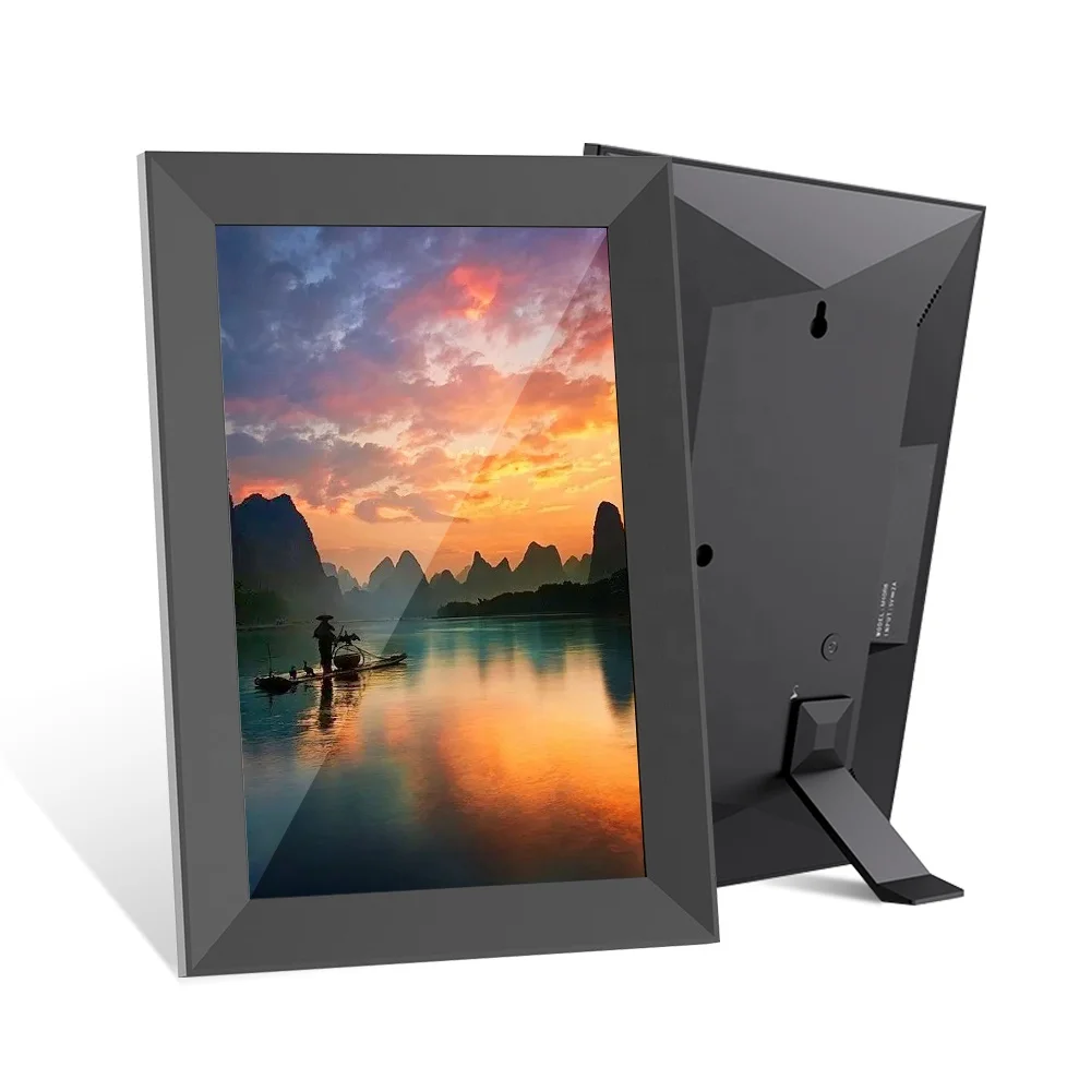 Wooden frame personalized anti-glare cloud digital photo frame