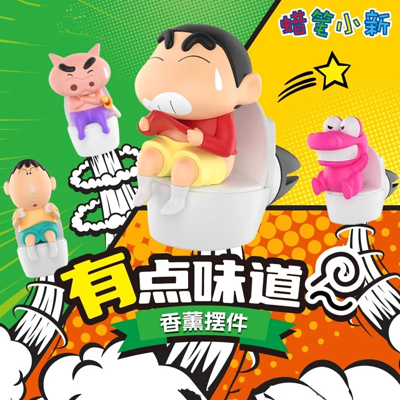 Crayon Shin-Chan Anime Figures Ornament Car Air Diffuser Car Doll Gift Cartoon Peripheral Decor Handmade Model Kids Toy Gift