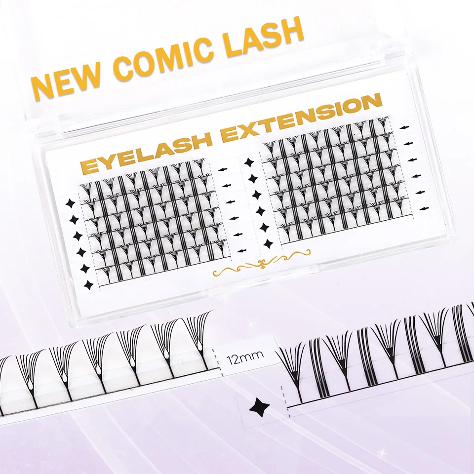 

AGUUD New Comic Spire Eyelash Extension Individual Cashmere Manga Anime False Eyelash Natural Soft Russian Volume Spike Lashes