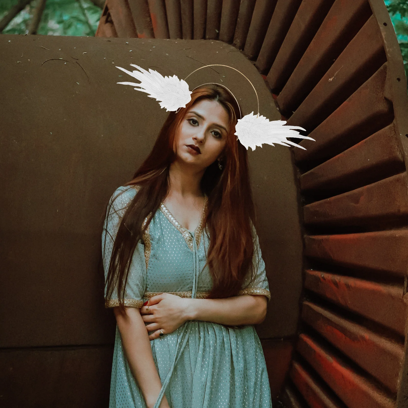 

Multi-Functional Angel Wing Headband Gothic Cosplay Halloween Goddess Crown Comfortable Vintage Party Costume Accessory Day Of