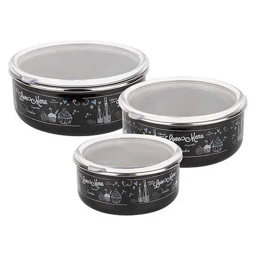 Tantitoni Love Menu pcs set Enamel Storage Bowl Set