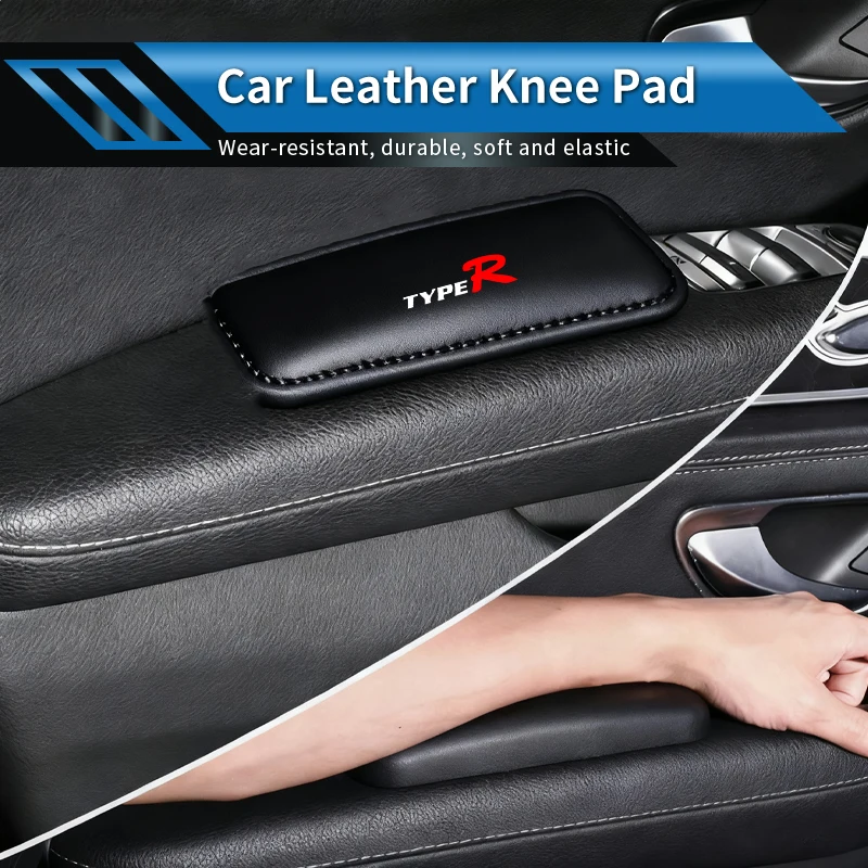 Leather Car Knee Pad Thigh Support Armrest Elbow Cushion Auto Interior Accessories For Honda Type R Civic Accord CRV HRV Pilot