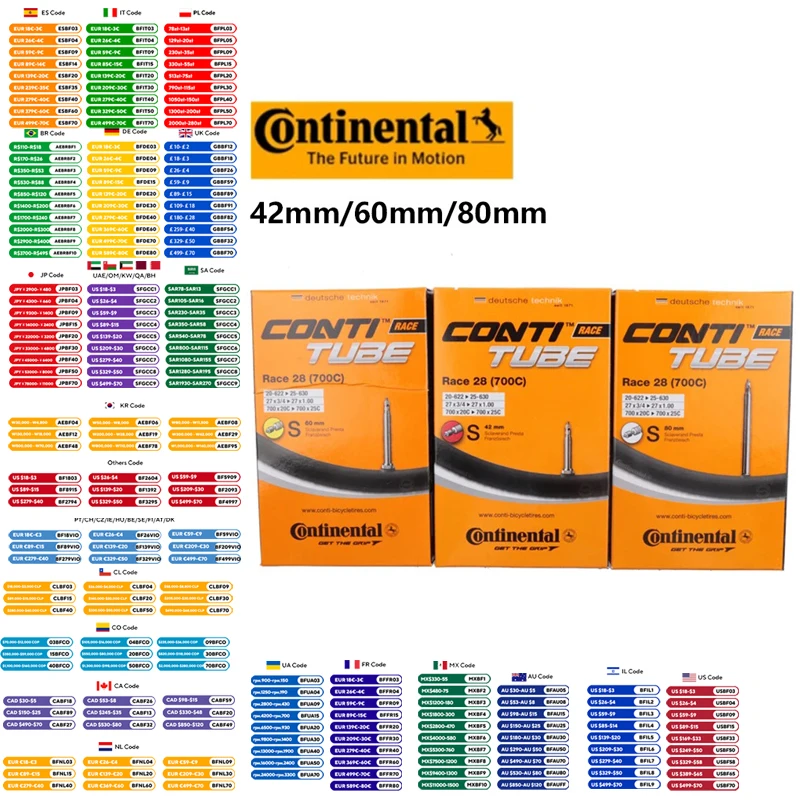 

Continental Race Tubes 28 FV 700x20c-25c valve 42mm 60mm Inner Tire for out tire 700X20c 700X23C 700X25C Bike Road Bicycle