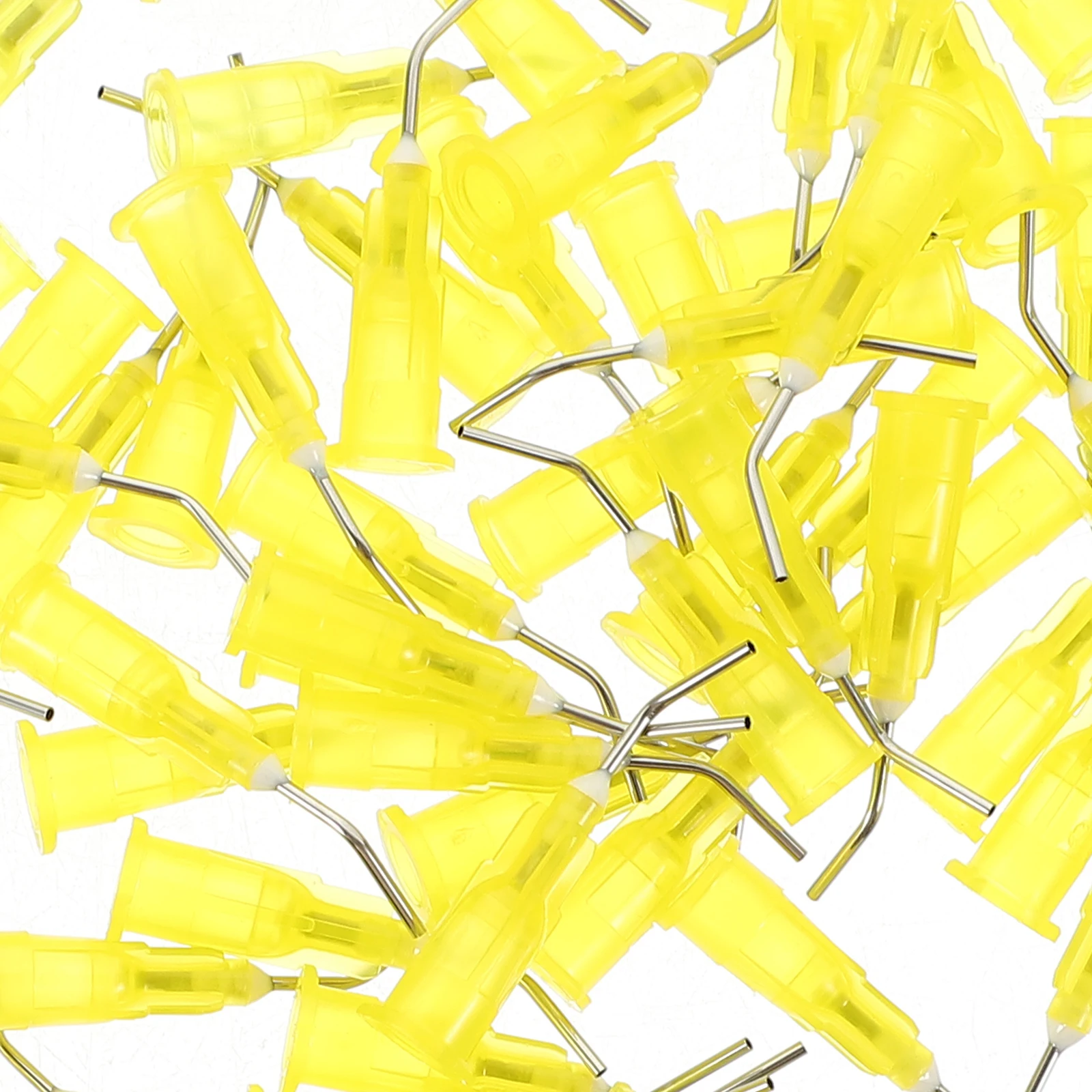 

100PCS Resin Dental Bent Needles Tip Disposable Dental Composite Needles Dental Cleaning Tool (20G 0.9MM Yellow)