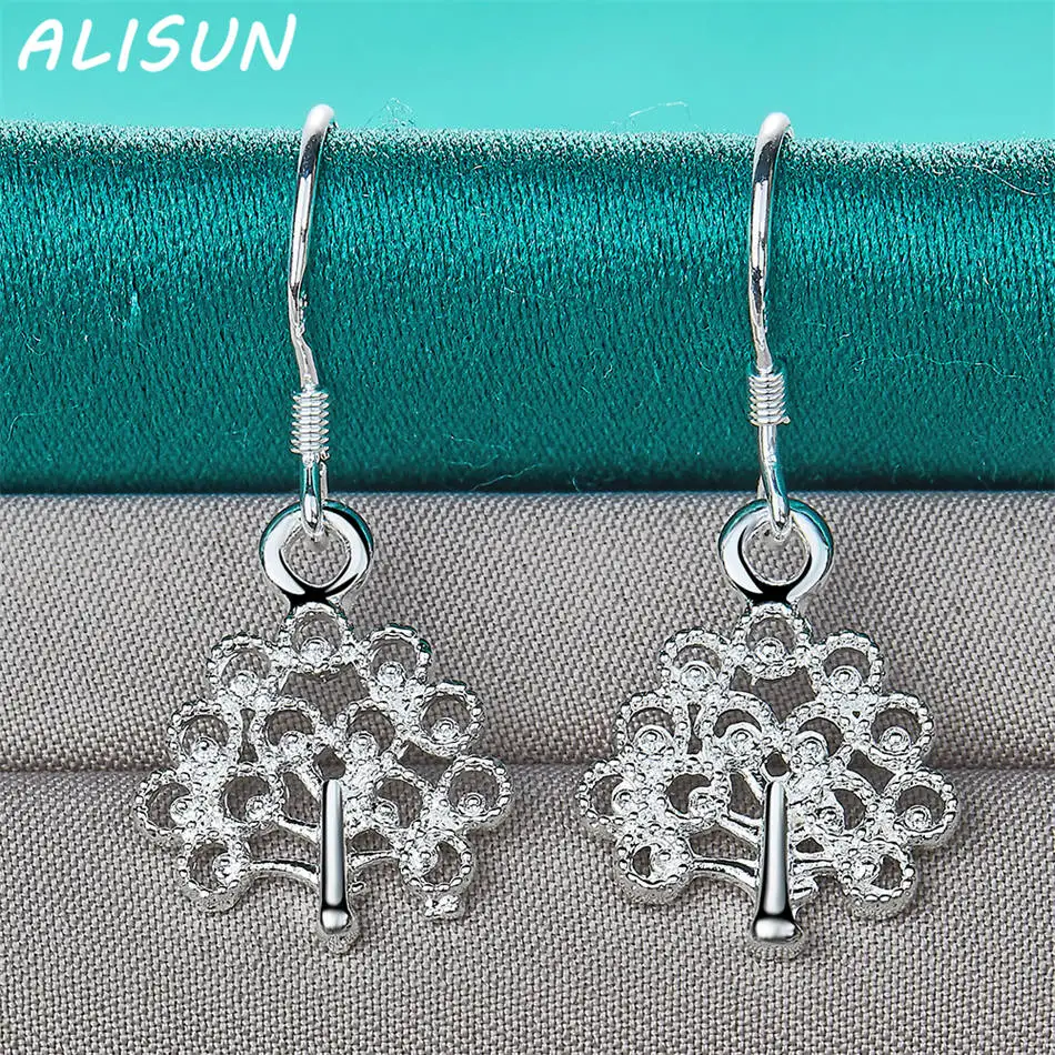ALISUN 925 Sterling Silver Zircons Tree Earrings Drop Earrings Charm Trend Birthday Gifts Fashion Party Fine Jewelry
