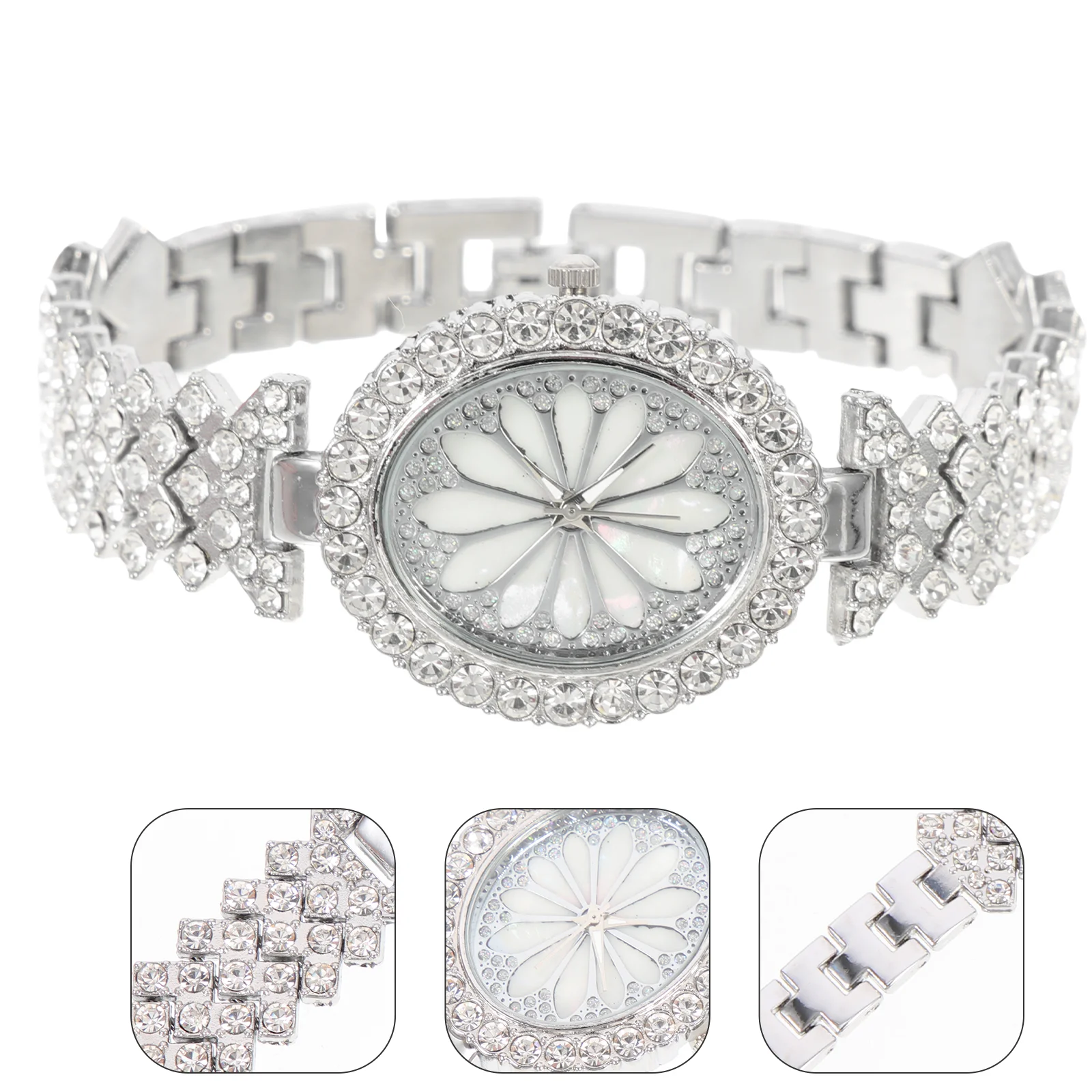 

Watch Ladies Watches Rhinestone Embellished Shiny Wrist Fashionable for Women Mosaic Full Diamond Miss